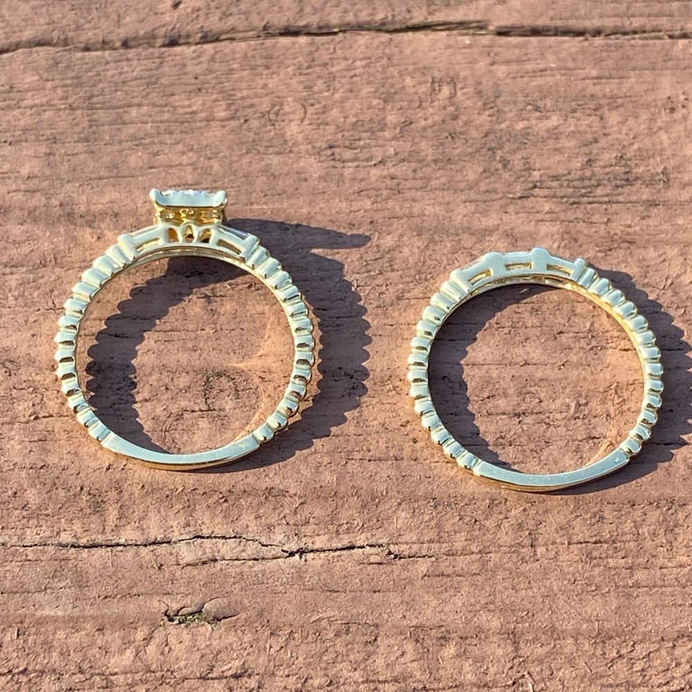 14K GOLD Natural Diamond Ring Set - Picture 5 of 8